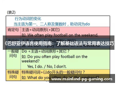《巴舒亚伊语言使用指南:了解基础语法与常用表达技巧》 《巴舒亚伊语言使用指南:了解基础语法与常用表达技巧》