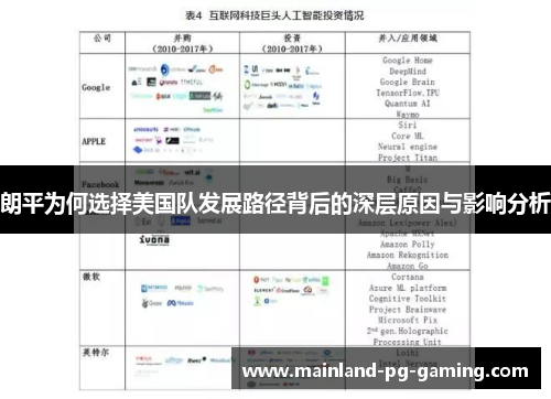 朗平为何选择美国队发展路径背后的深层原因与影响分析